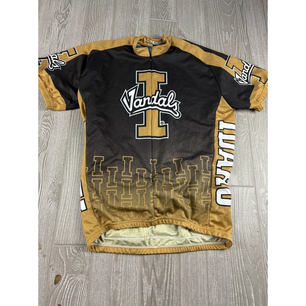 Adrenaline Promotions Idaho Vandals Cycling Jersey Mens XL Full Zip Gold Black